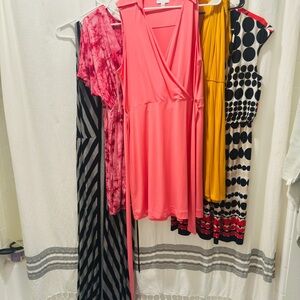 Vibrant Dress Collection - Pink, Yellow, Black Patterns
